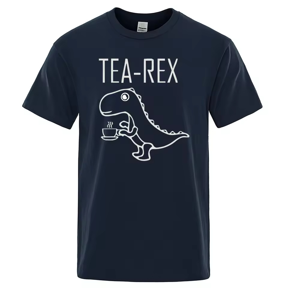 T And Tea Coffee - ผู้ชายผู้หญิงเสื้อยืดชา Rex ตลกไดโนเสาร์เครื่องดื่มกาแฟ T เสื้อแฟชั่น Casual