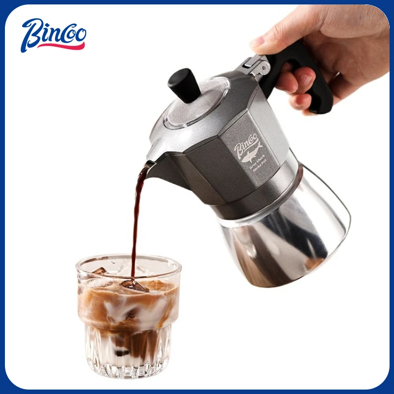 Mug Tea Coffee - หม้อกาแฟโมก้าพอต Bincoo 2 ถ้วย แบบวาล์วคู่ ทำจากอลูมิเนียมอัลลอยด์
