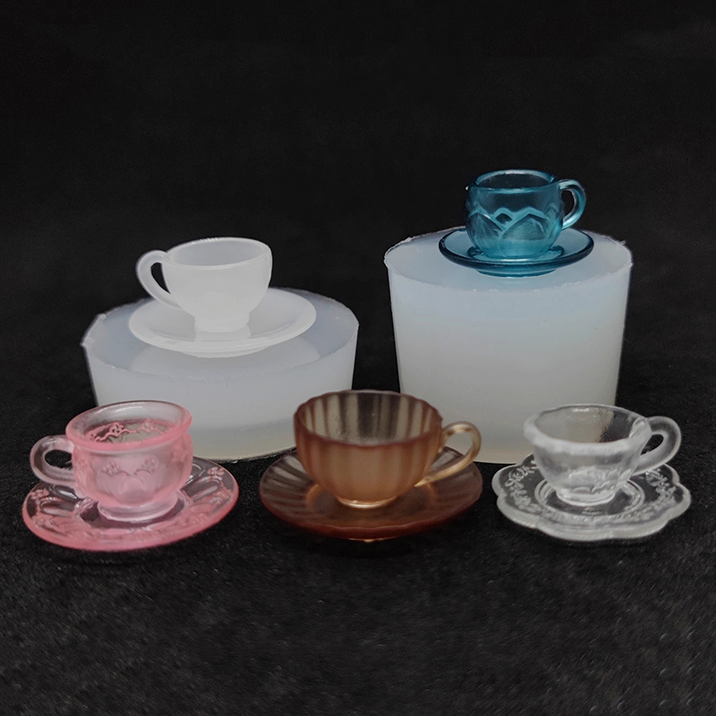 Mug Tea Coffee - 1 ชุด Dollhouse Miniature ถ้วยชาแม่พิมพ์ซิลิโคน UV