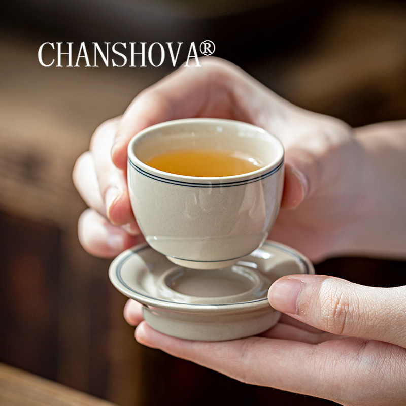 Espresso Cup Saucer - CHANSHOVA-สไตล์จีน Minimalist เซรามิคถ้วยน้ําชาและชุดจานรอง,พอร์ซเลนถ้วยกาแฟขนาดเล็ก,ถ้วยชา,H569, 35ml