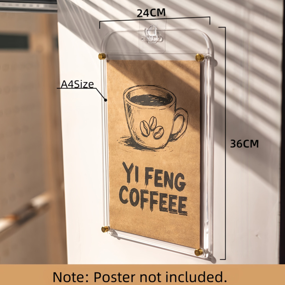 Coffee Tea Menu - ป้ายอะคริลิคใสตั้งโต๊ะ 1 ชิ้น ขนาด A4 สำหรับร้านกาแฟ