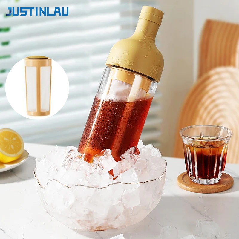 Coffee Tea Brew - JUSTINLAU 1L เหยือกชงกาแฟสกัดเย็น กาชงชาผลไม้พร้อมตะแกรงกรอง หม้อกาแฟแก้วบอโรซิลิเกตคุณภาพสูงสำหรับร้านกาแฟ