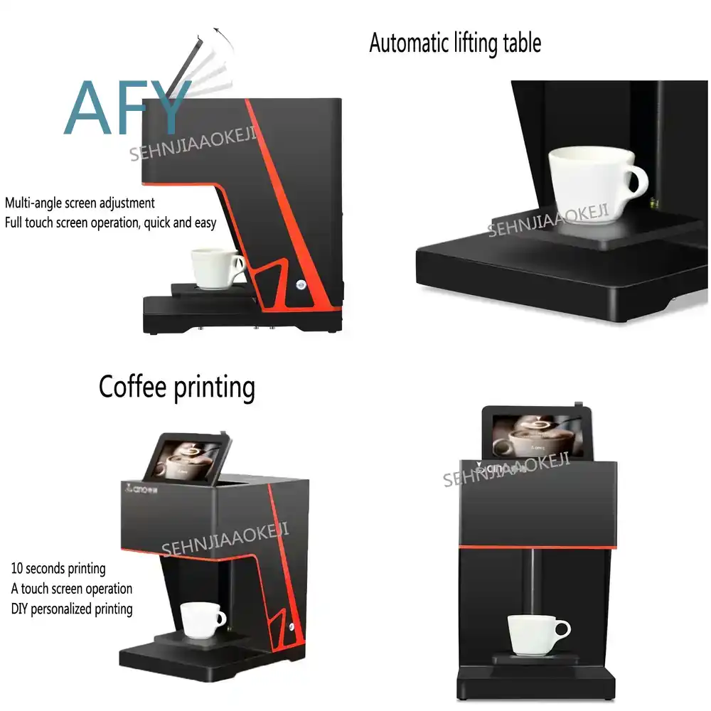 Coffee Tea Machine For Home - เครื่องพิมพ์กาแฟ 3 มิติ พร้อมหน้าจอสัมผัสอัตโนมัติ สำหรับพิมพ์ชา กาแฟ
