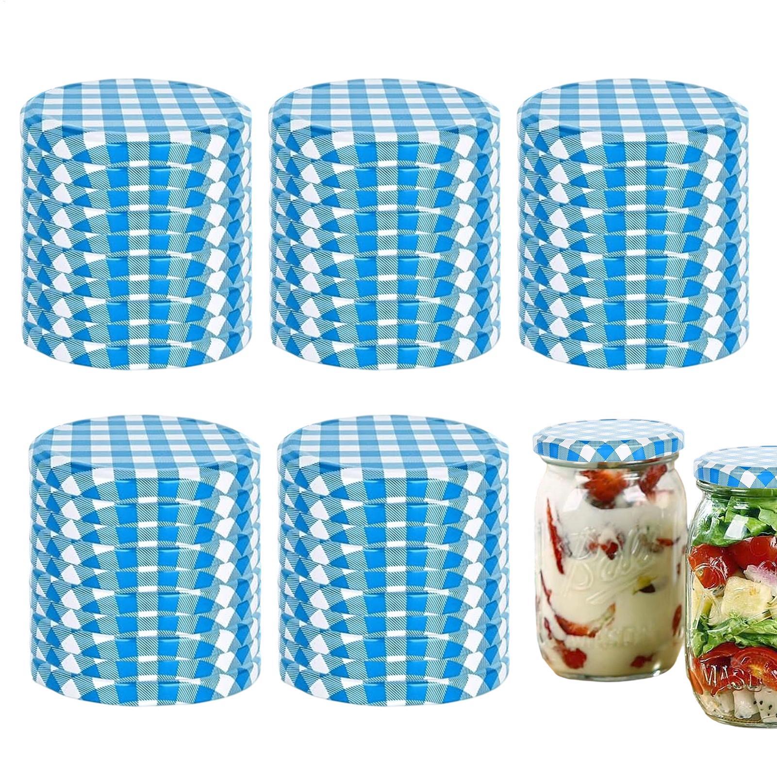 Coffee Tea Jars - ฝาปิดกระป๋อง 50 ชิ้น ป้องกันการรั่วซึม ฝาโลหะนำกลับมาใช้ใหม่ได้ ขนาด