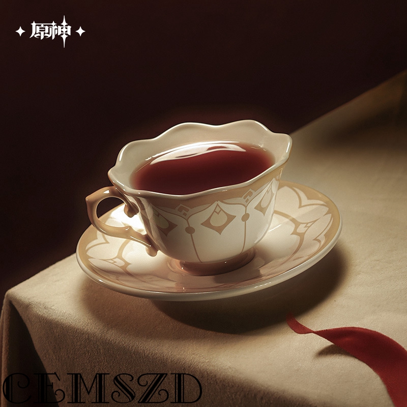 Mug Tea Coffee - [ของแท้] เกมเก็นชิน อิมแพ็ค ชุดถ้วยน้ำชาและจานรองลายมาริโอเน็ต แซนโดรน อิมเพรสชั่นส์