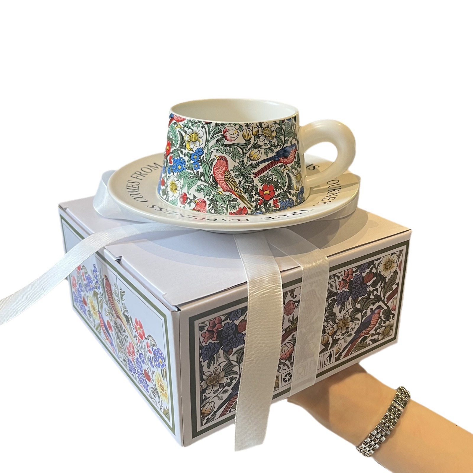 Espresso Cup Saucer - ชุดแก้วกาแฟเซรามิกดีไซน์วินเทจพร้อมจานรอง สำหรับลาเต้ คาปูชิโน่ เอสเพรสโซ่ ชา กาแฟ