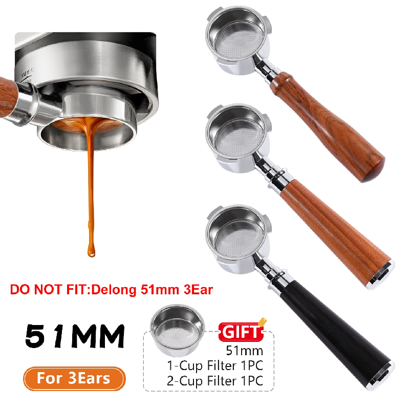Coffee And Tea Filter - พอร์ทาฟิลเตอร์แบบไม่มีก้น 51 มม. สำหรับ Homix H11