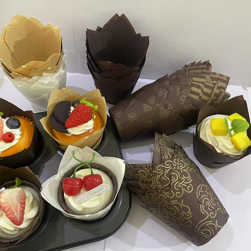 Mug Tea Coffee - ถ้วยกระดาษเค้กทิวลิป 50 ชิ้น/100 ชิ้น/200 ชิ้น ถ้วยอบขนมทนความร้อนและกันน้ำมัน