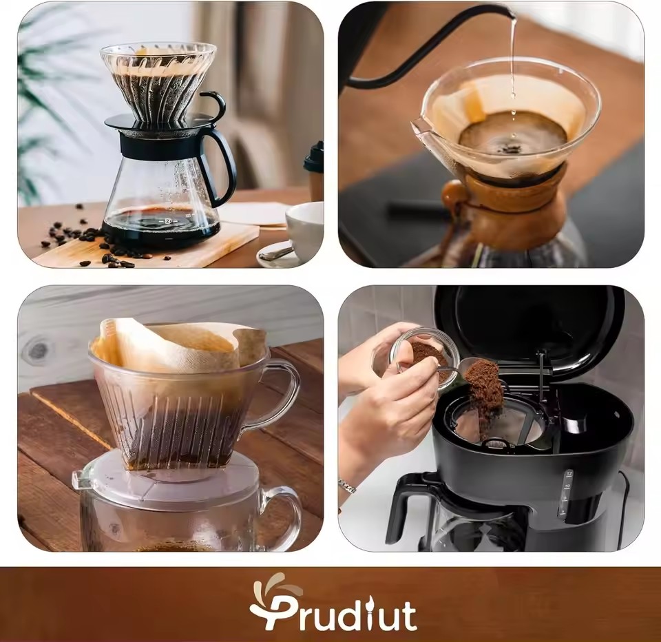 Coffee Tea Brew - 50 ชิ้น/ชุด กระดาษกรองกาแฟจากเยื่อไม้ ถุงกรองกาแฟทรงนาฬิกาทราย ถุงกรองชา แบบกรองกาแฟดริป