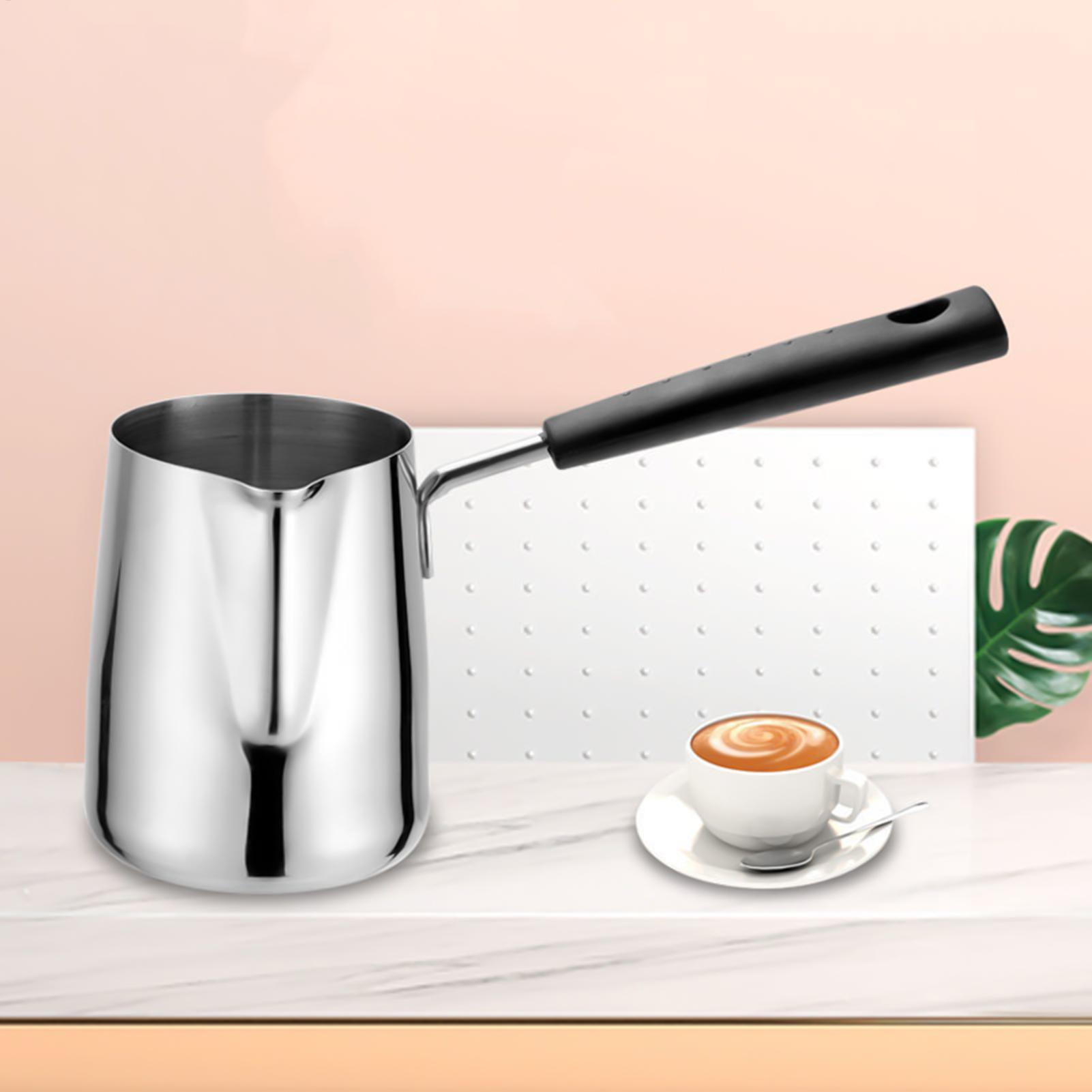 Coffee Tea Brew - หม้อกาแฟตุรกีขนาด 600 มล. พร้อมพวยกาสำหรับเท, อิบริกสำหรับใช้กับเตาแก๊สสำหรับชงกาแฟ, ชานม,