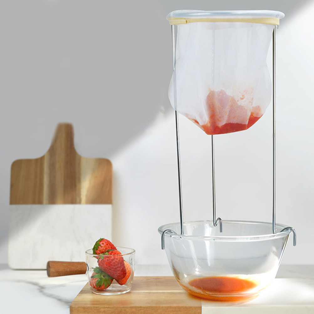 Coffee Jelly Tea - ชุดถุงกรองพร้อมขาตั้ง ถุงกรองตาข่ายละเอียดสำหรับน้ำผลไม้ ไวน์ ชาสมุนไพร นมถั่วเหลือง กาแฟ