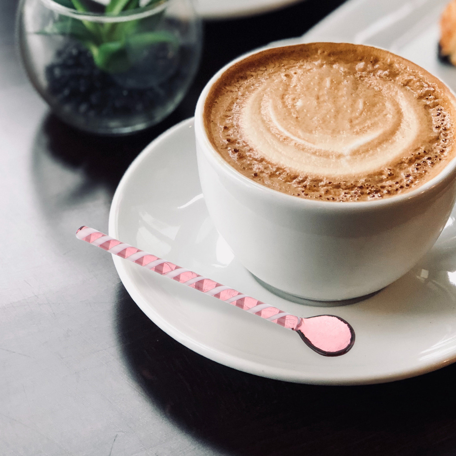Coffee Jelly Tea - ชุดช้อนแก้วเกลียวสีสันสดใส 2 ชิ้น สำหรับคนกาแฟ ชา นม