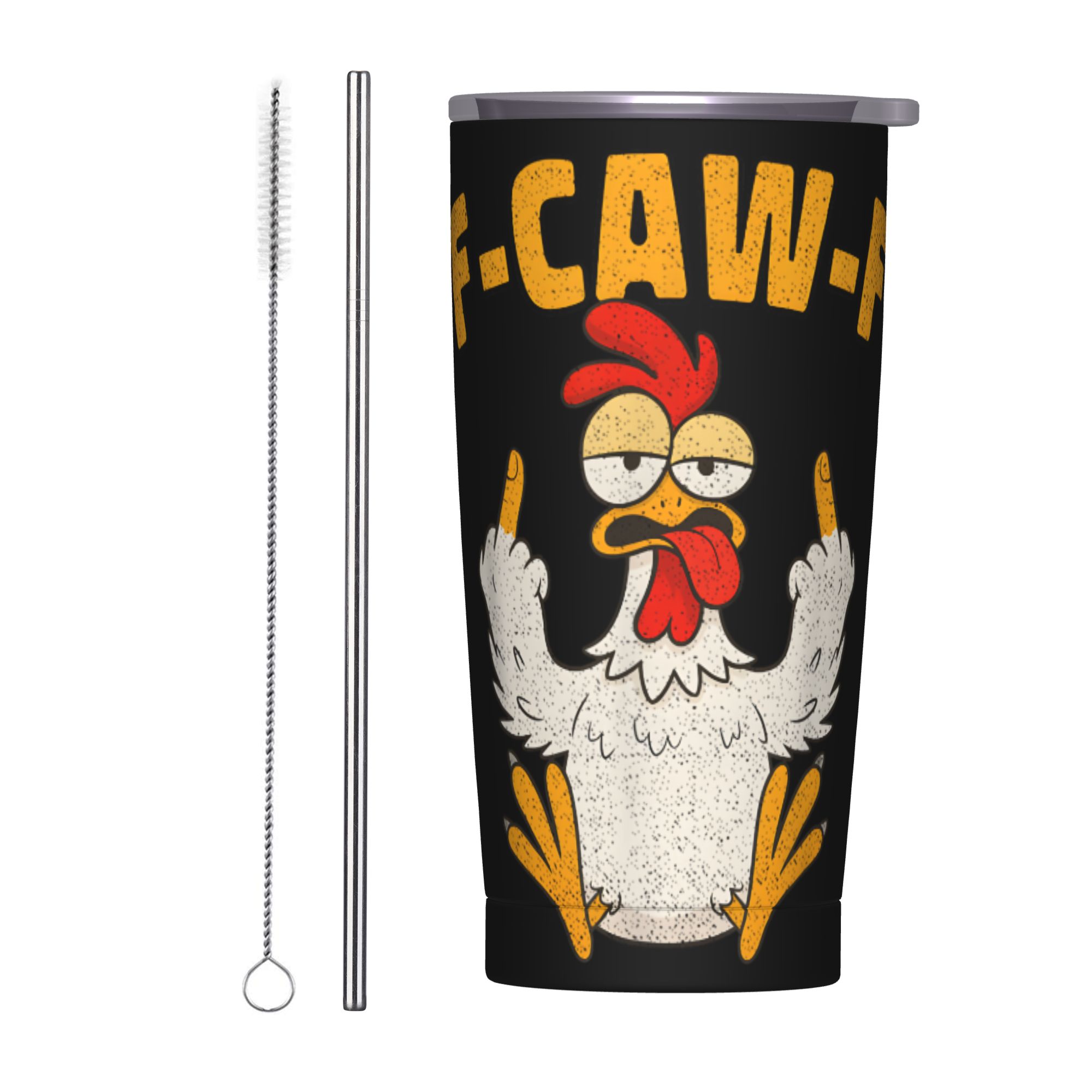 Double Wall Mug - แก้วน้ำเก็บความร้อนสุญญากาศ FCAWF ลายไก่ F-Caw-F ขนาด 20