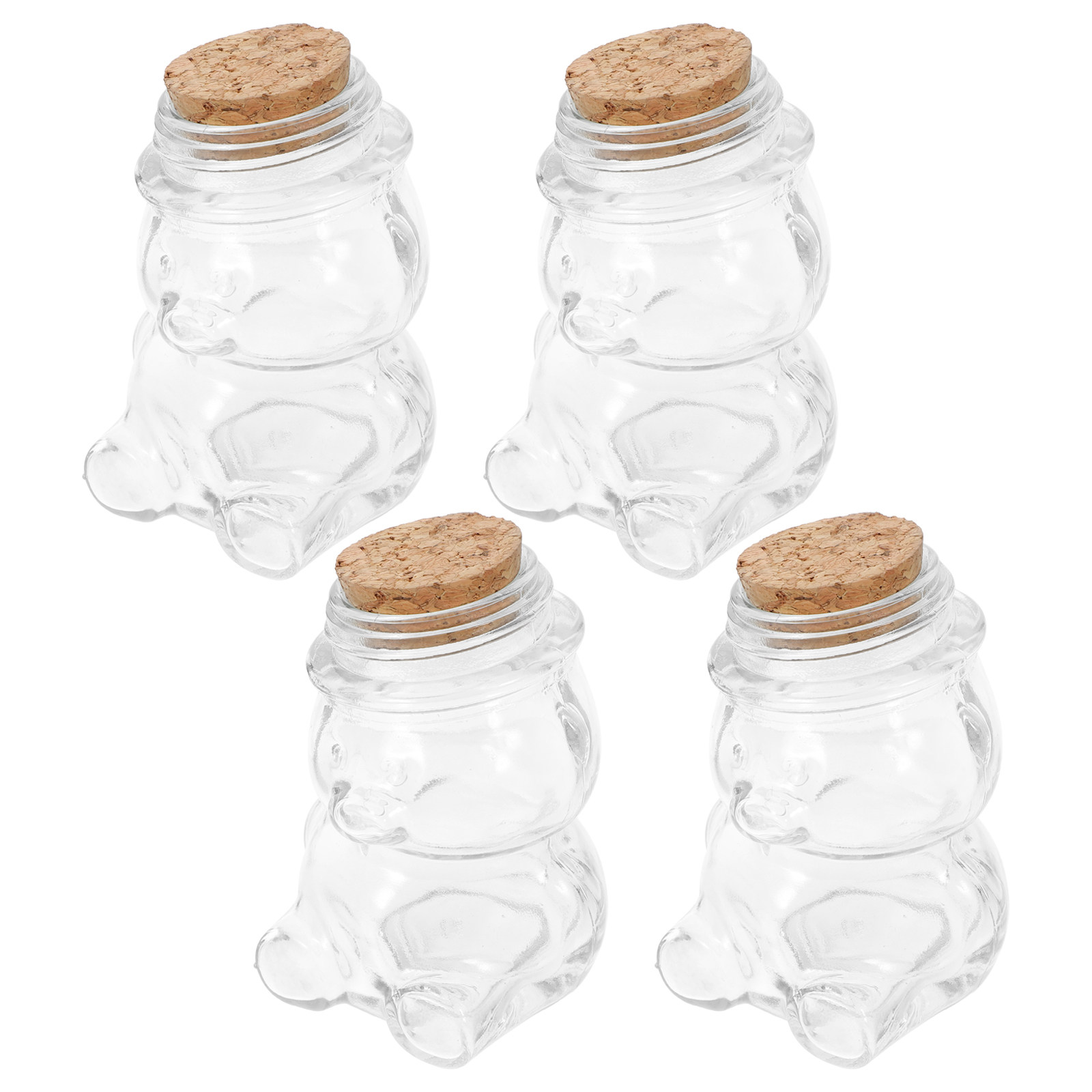 Coffee Tea Jars - ชุดโหลแก้วใส 4 ชิ้น สำหรับเก็บอาหาร ขนม บิสกิต