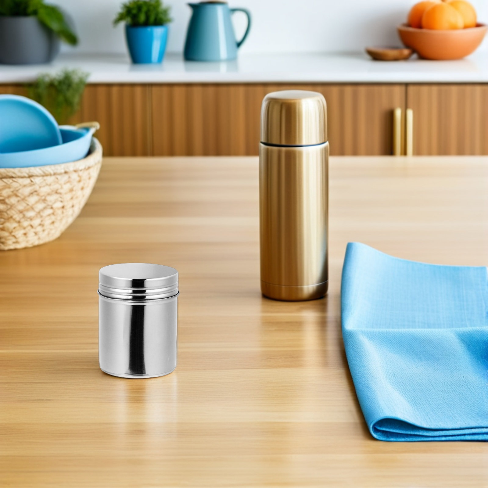 Coffee Tea Jars - กระปุกสแตนเลส 2 ชิ้น 304 สำหรับเก็บอาหาร ปิดผนึกแน่นสนิท