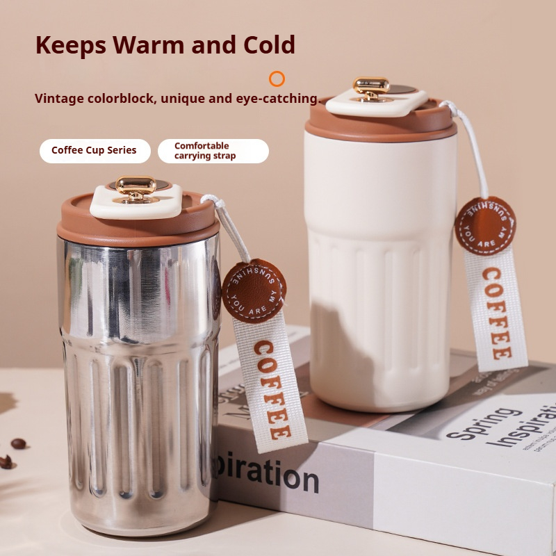 Coffee Tea Weight Loss - กระบอกน้ำเก็บความร้อนสแตนเลสขนาด 450 มล. พร้อมหน้าจอแสดงอุณหภูมิ LED แก้วกาแฟแบบพกพา