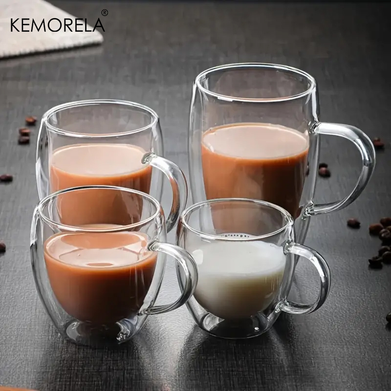 Coffee Tea Vodka - ถ้วยแก้วใสทนความร้อนสําหรับกาแฟเอสเปรสโซนมวิสกี้ชาเบียร์แก้วคู่ค็อกเทลวอดก้าไวน์ Creative Drinkware