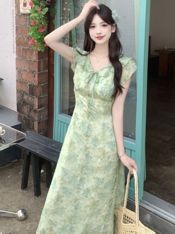 เดรสยาวลายดอกไม้สำหรับผู้หญิง  - Coffee Tea Weight Loss บทวิจารณ์และราคา