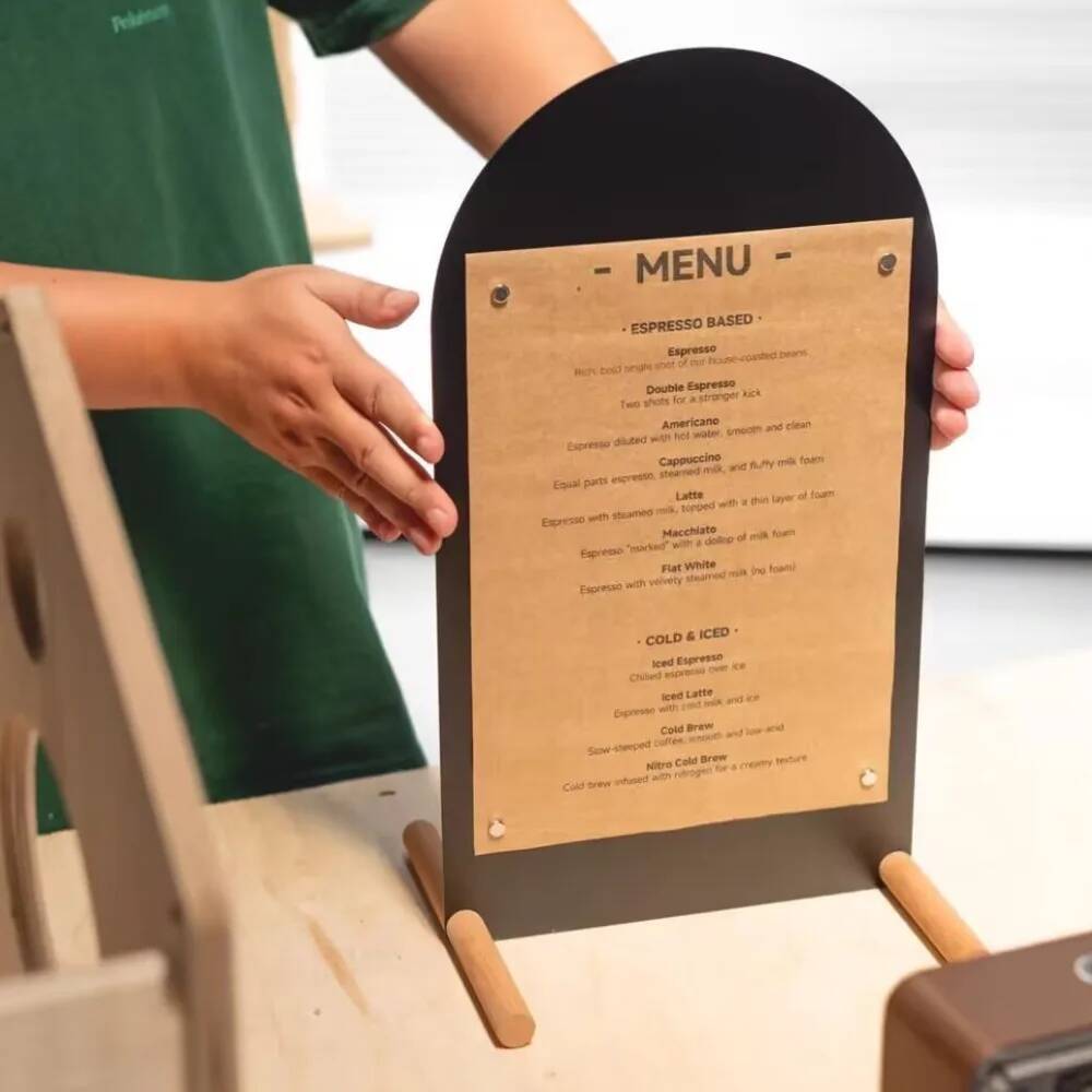 ขาตั้งเมนูโลหะเพ้นท์ลายด้วยมือ - Coffee Tea Menu บทวิจารณ์และราคา