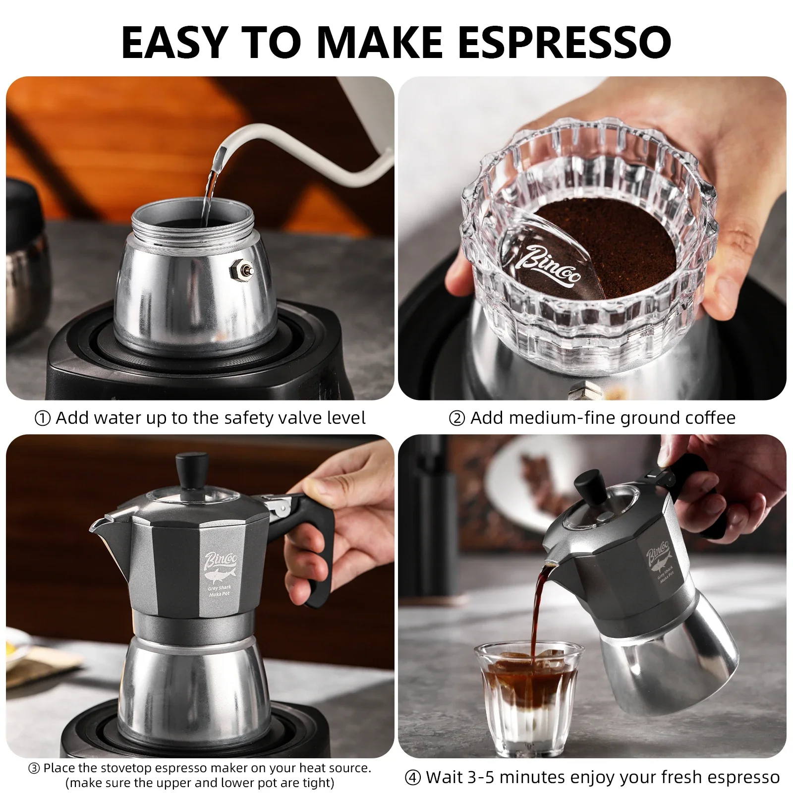 หม้อกาแฟโมก้าพอต Bincoo 2 ถ้วย - Mug Tea Coffee บทวิจารณ์และราคา