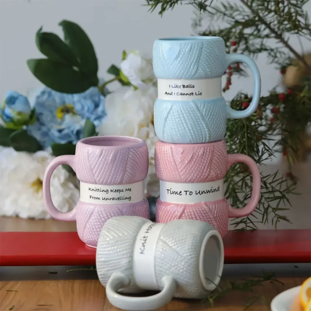 แก้วกาแฟเซรามิกสไตล์ถักไหมพรม, - Coffee Tea Knits บทวิจารณ์และราคา