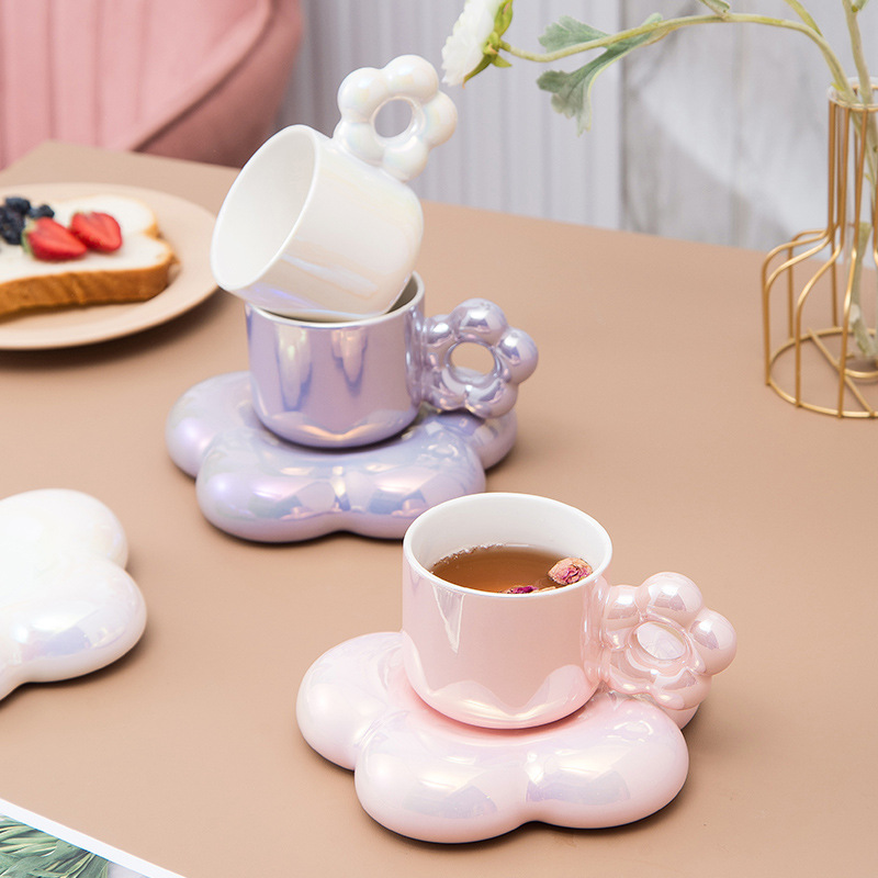 ชุดถ้วยกาแฟและจานรองเซรามิกสํา - Espresso Cup Saucer บทวิจารณ์และราคา