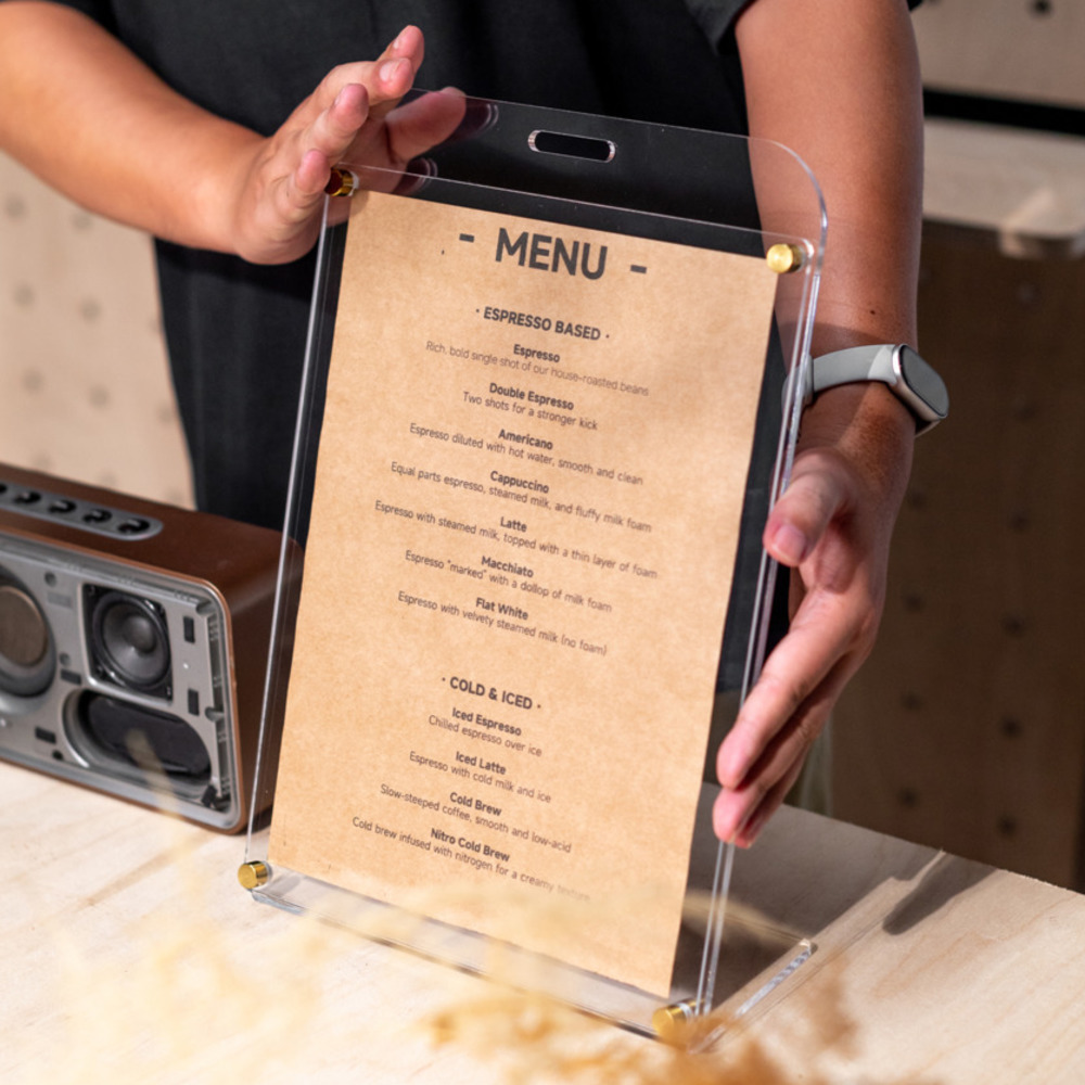 ป้ายอะคริลิคใสตั้งโต๊ะ 1 ชิ้น  - Coffee Tea Menu บทวิจารณ์และราคา