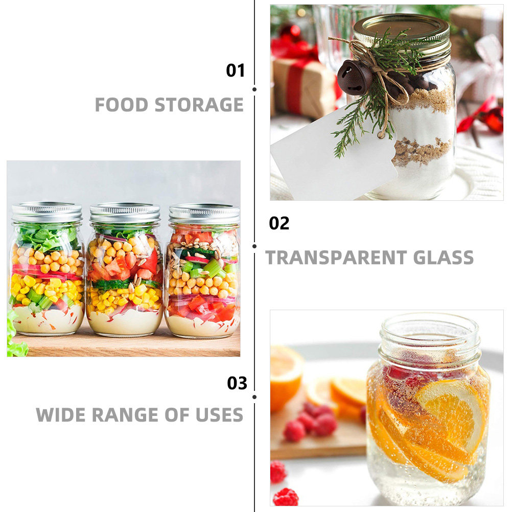 ขวดแก้วใสทรงกลม 6 ชิ้น พร้อมฝา - Coffee Tea Jars บทวิจารณ์และราคา