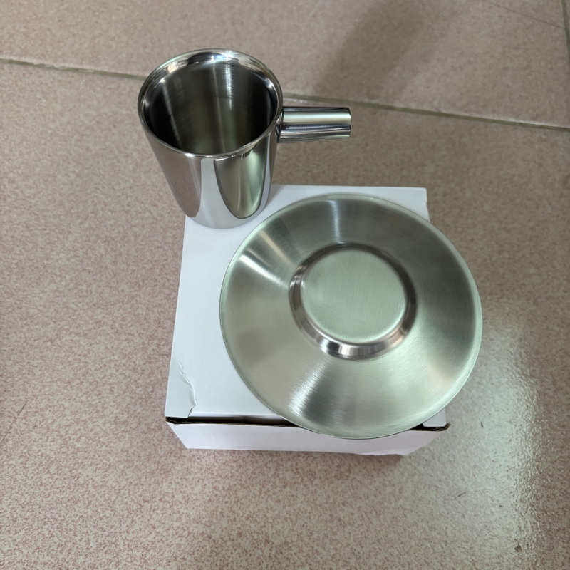 แก้วกาแฟสแตนเลส 2 ใบ พร้อมจานร - Double Wall Mug บทวิจารณ์และราคา