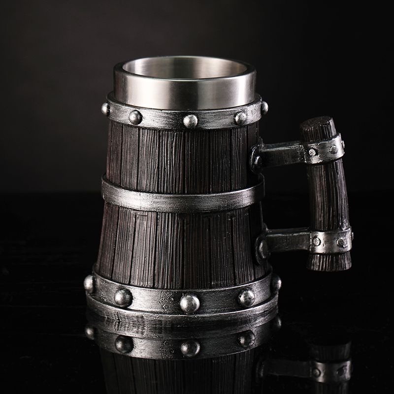 แก้วเบียร์ลายไม้ เรซิ่น สแตนเล - Mug Tea Coffee บทวิจารณ์และราคา