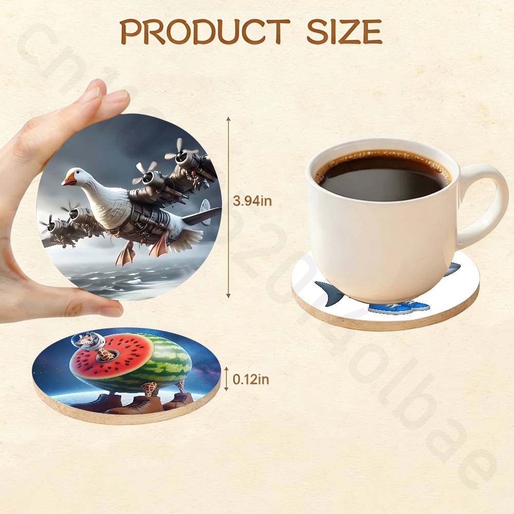 แผ่นรองแก้วไม้ Art B-Brainrot  - T And Tea Coffee บทวิจารณ์และราคา