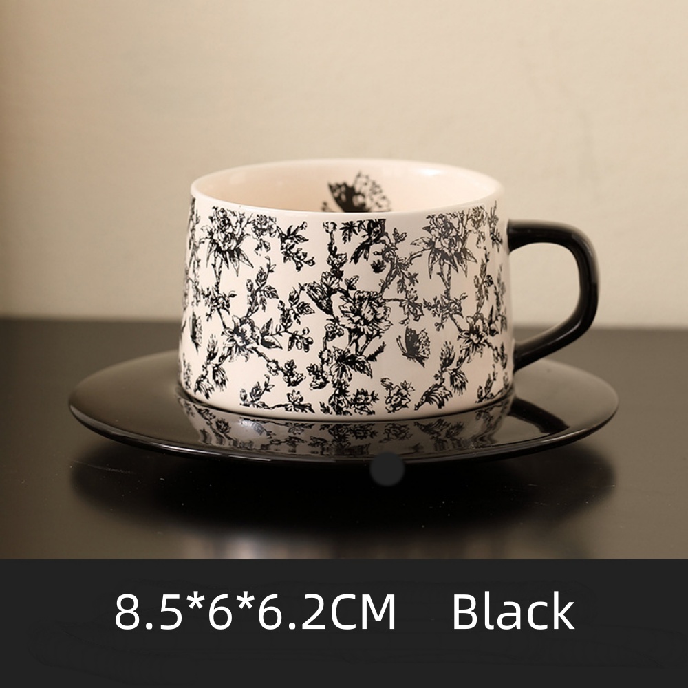 แก้วกาแฟลายดอกไม้สไตล์วินเทจพร - Espresso Cup Saucer บทวิจารณ์และราคา