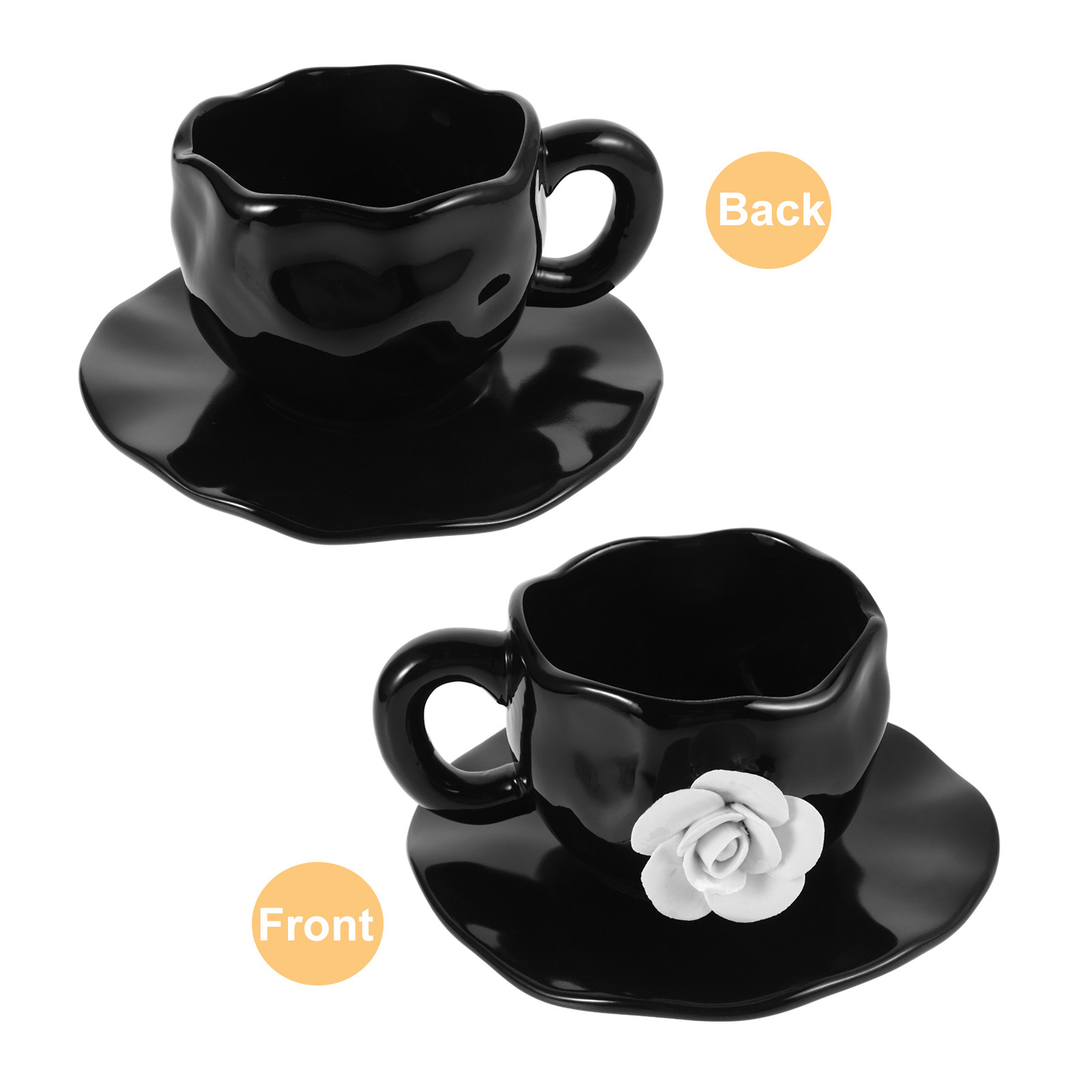 ชุดแก้วกาแฟเซรามิกดีไซน์ดอกกุห - Juice Tea Coffee บทวิจารณ์และราคา