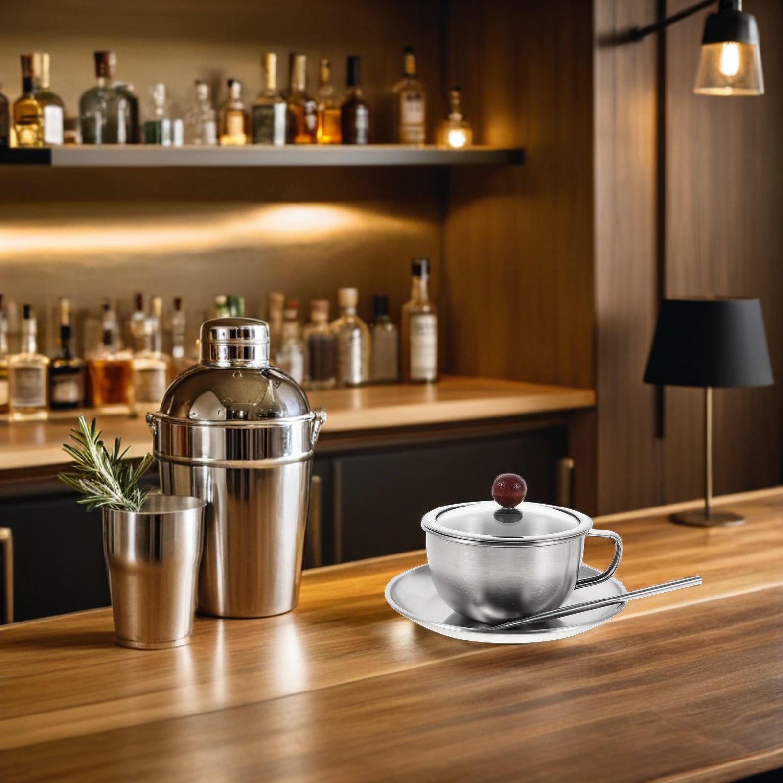 ชุดกาแฟวินเทจ 1 ชุด แก้วสแตนเล - Espresso Cup Saucer บทวิจารณ์และราคา