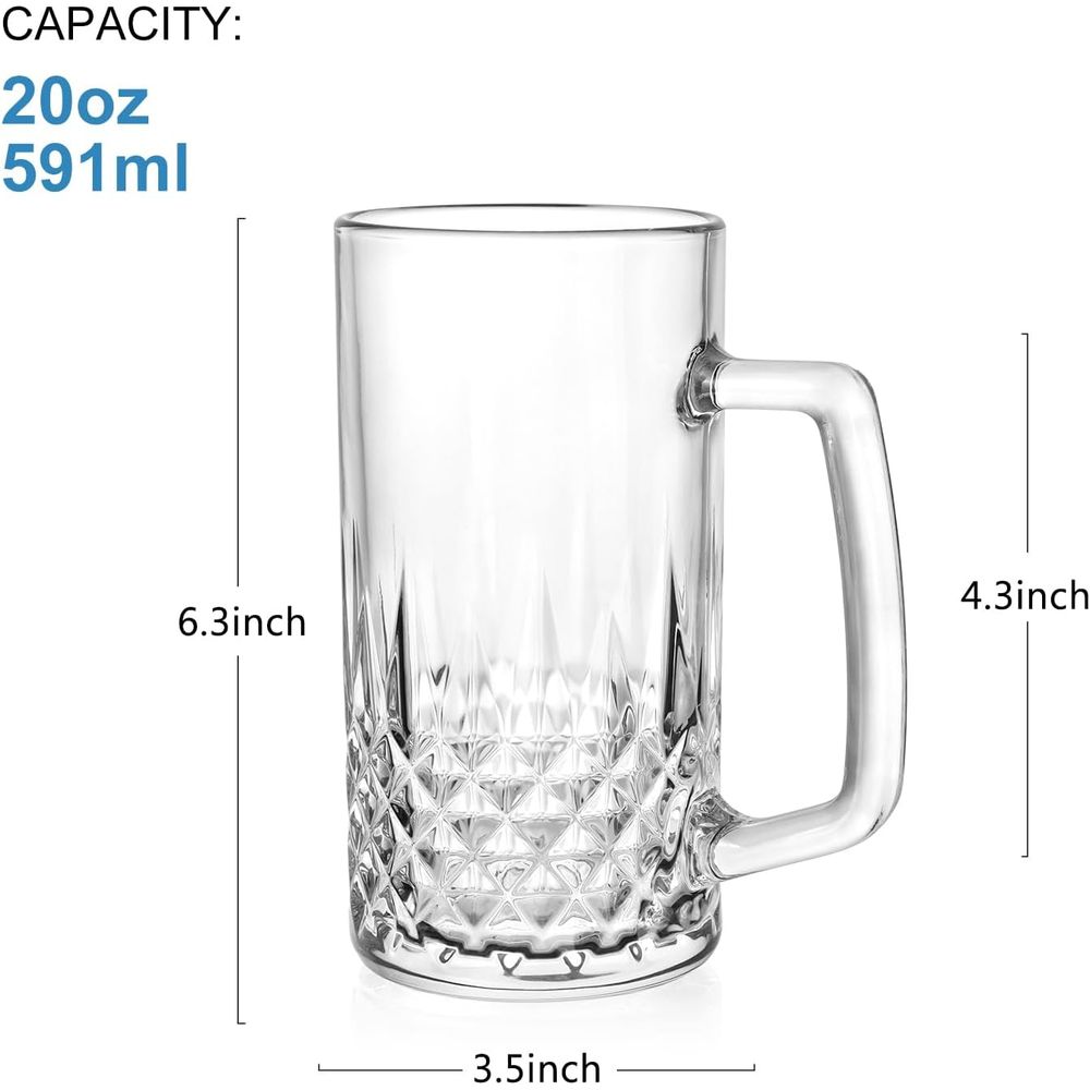 แก้วมัคแก้วหนา 20 ออนซ์ ชุด 4  - Mug Tea Coffee บทวิจารณ์และราคา