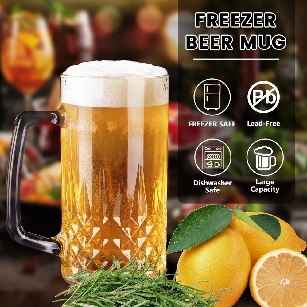 แก้วมัคแก้วหนา 20 ออนซ์ ชุด 4  - Mug Tea Coffee บทวิจารณ์และราคา
